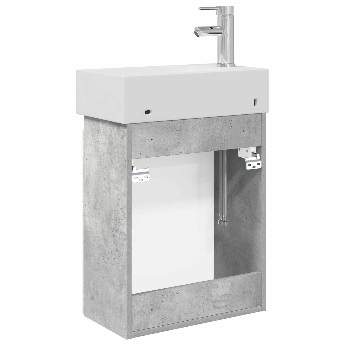 Bathroom Vanity Unit with Tap Concrete Grey 45.5 x 22.5 x 84 cm