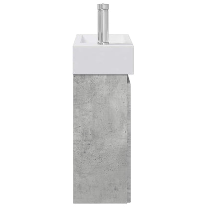Bathroom Vanity Unit with Tap Concrete Grey 45.5 x 22.5 x 84 cm