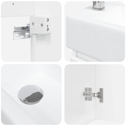 Bathroom Vanity Unit with Tap High Gloss White