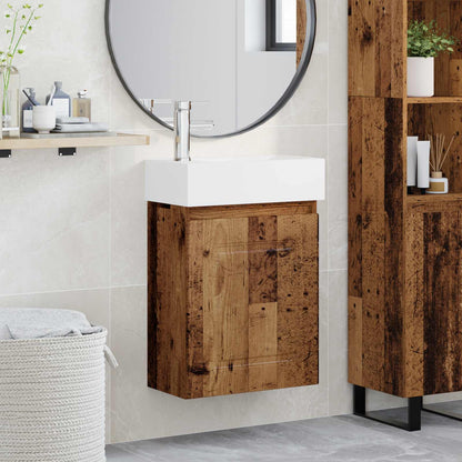 Bathroom Vanity Unit with Tap Old Wood 45.5 x 22.5 x 84 cm