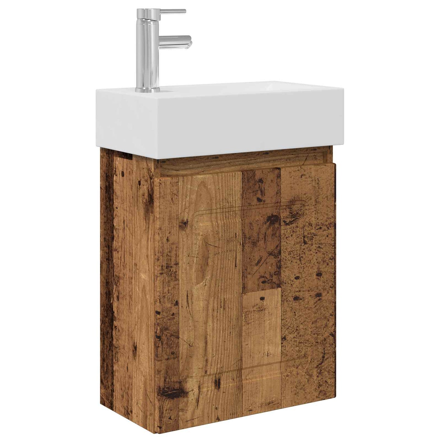 Bathroom Vanity Unit with Tap Old Wood 45.5 x 22.5 x 84 cm