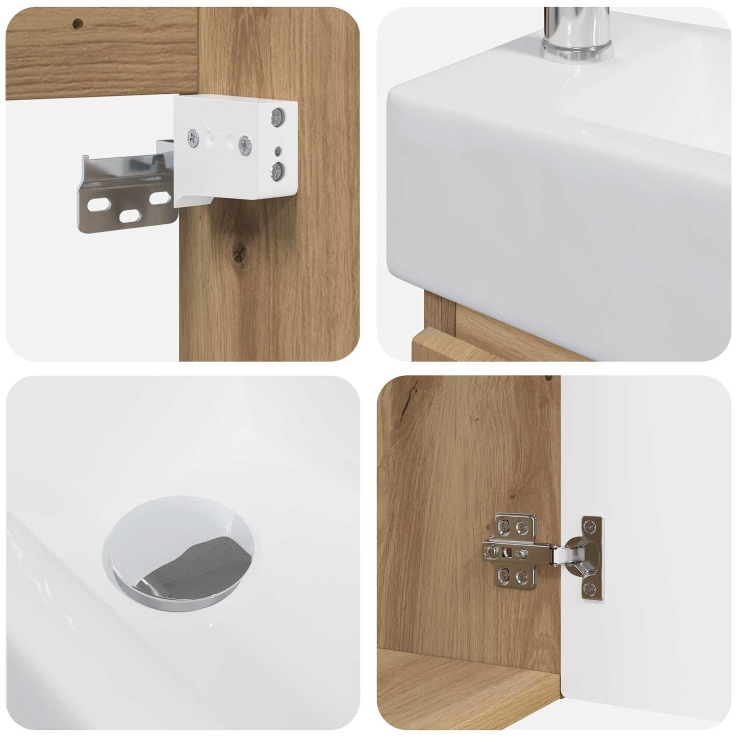 Bathroom Vanity Unit with Tap Artisan Oak 45.5 x 22.5 x 84 cm