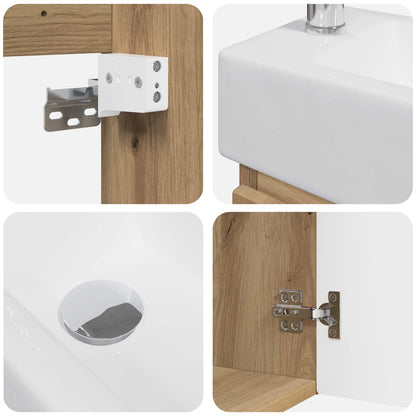 Bathroom Vanity Unit with Tap Artisan Oak 45.5 x 22.5 x 84 cm