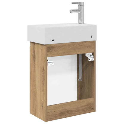 Bathroom Vanity Unit with Tap Artisan Oak 45.5 x 22.5 x 84 cm