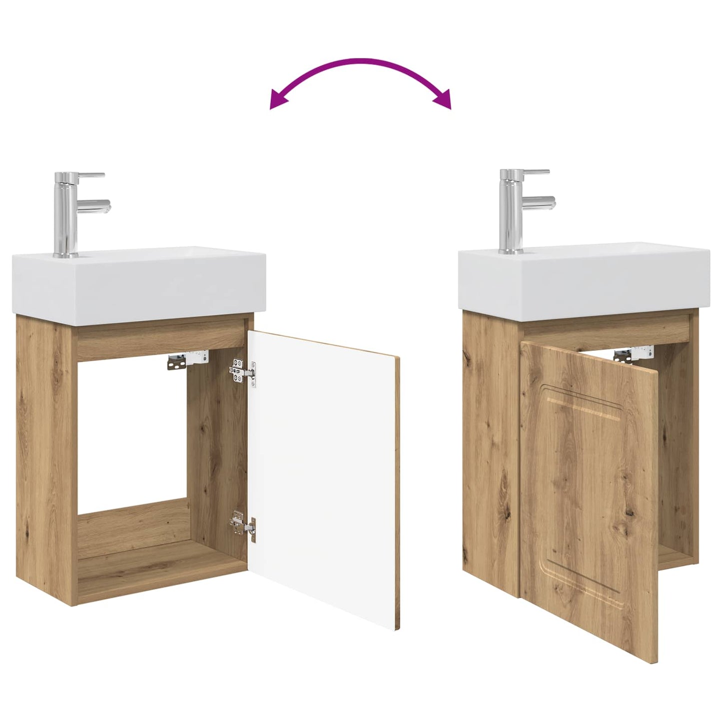 Bathroom Vanity Unit with Tap Artisan Oak 45.5 x 22.5 x 84 cm