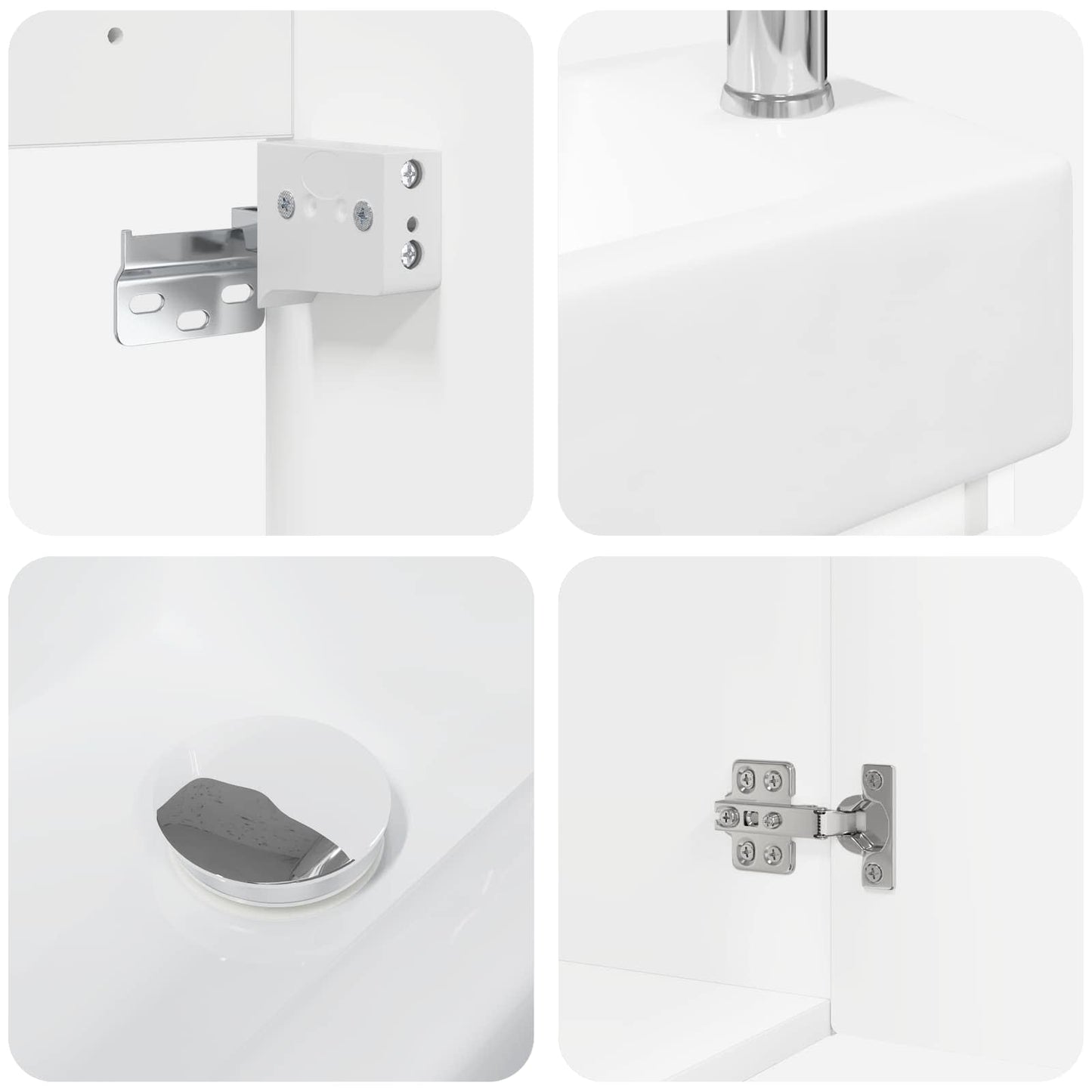 Bathroom Vanity Unit with Tap White 45.5 x 22.5 x 84 cm