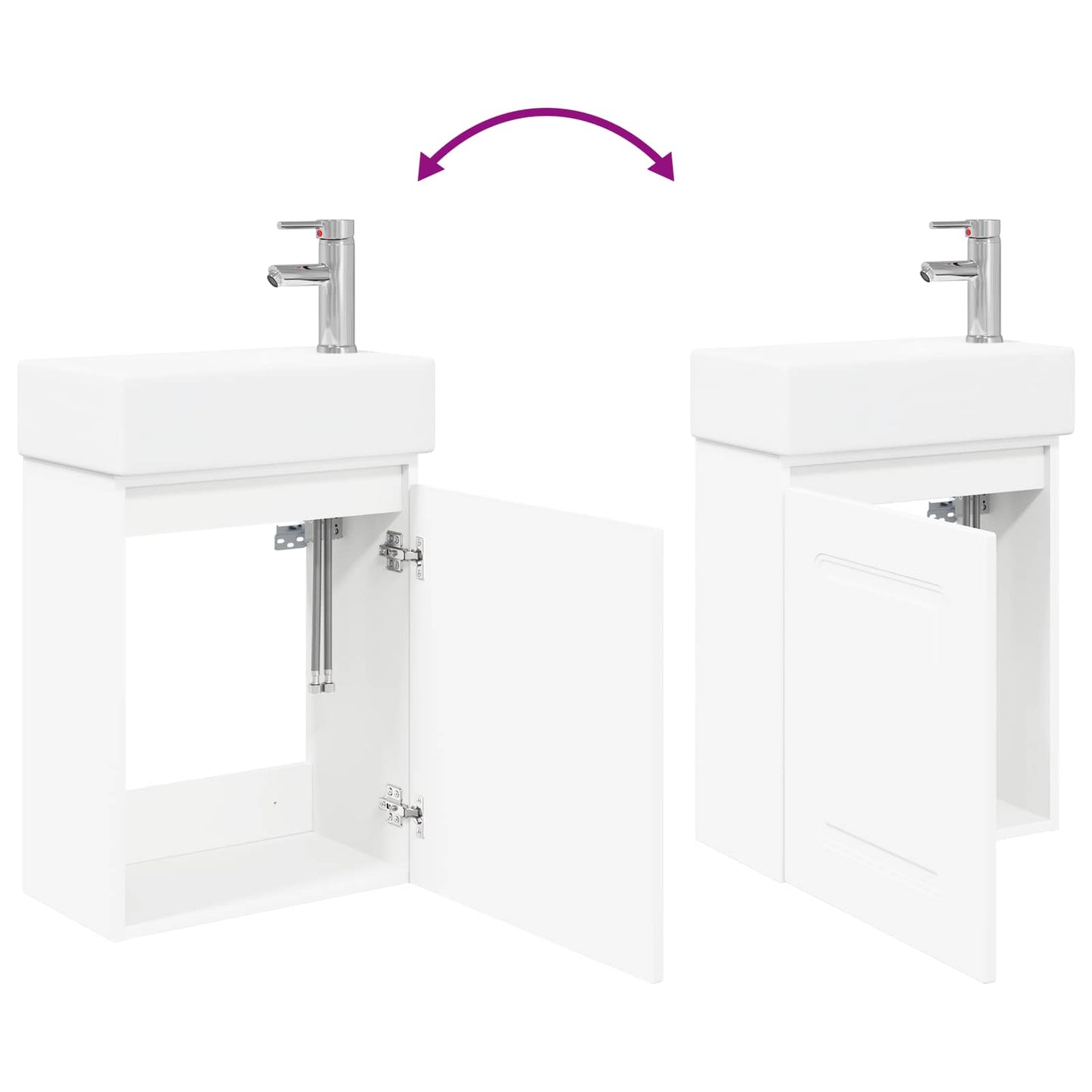 Bathroom Vanity Unit with Tap White 45.5 x 22.5 x 84 cm