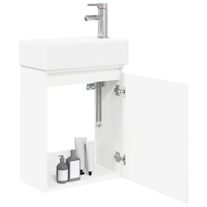 Bathroom Vanity Unit with Tap White 45.5 x 22.5 x 84 cm
