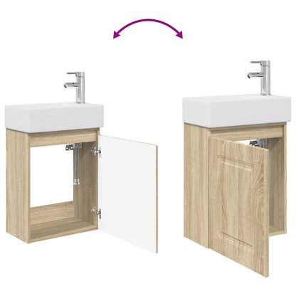 Bathroom Vanity Unit with Tap Sonoma Oak 45.5 x 22.5 x 84 cm