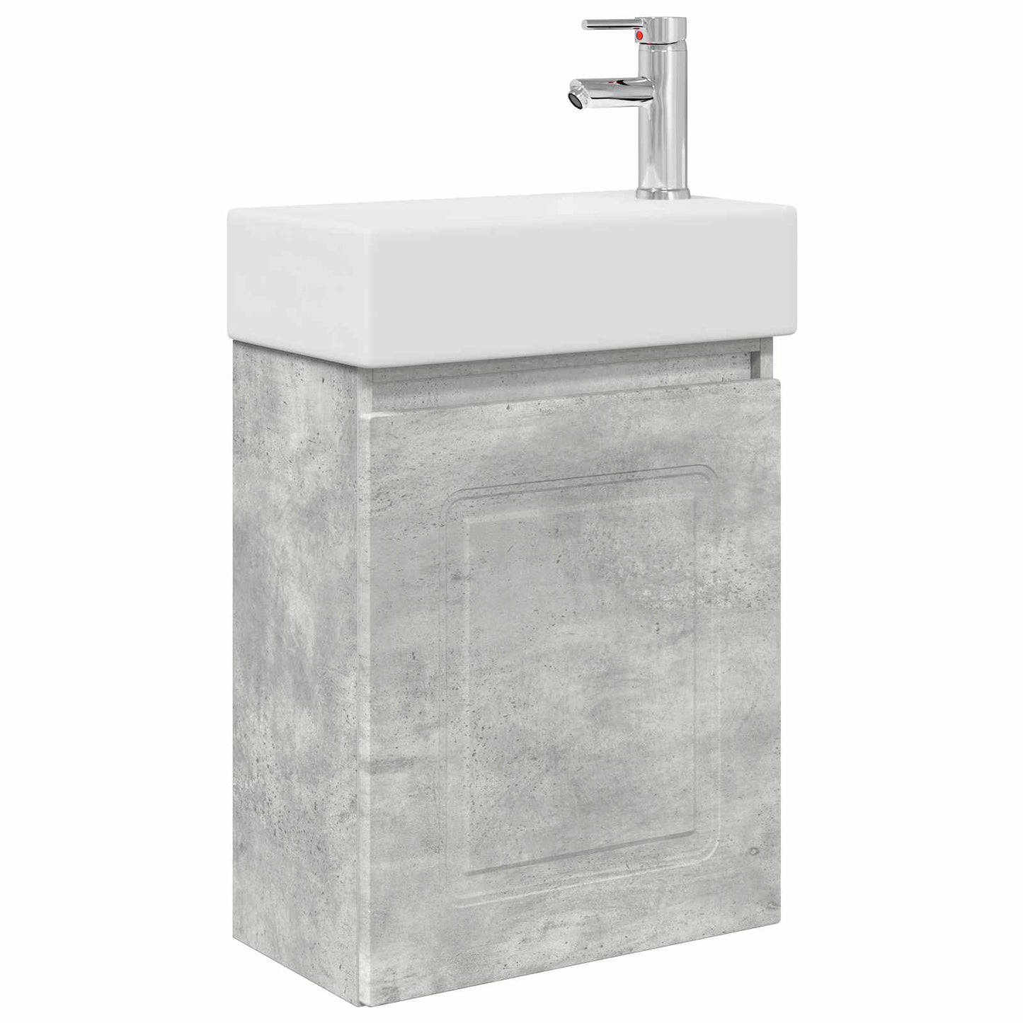 Bathroom Vanity Unit with Tap Concrete Grey 45.5 x 22.5 x 84 cm