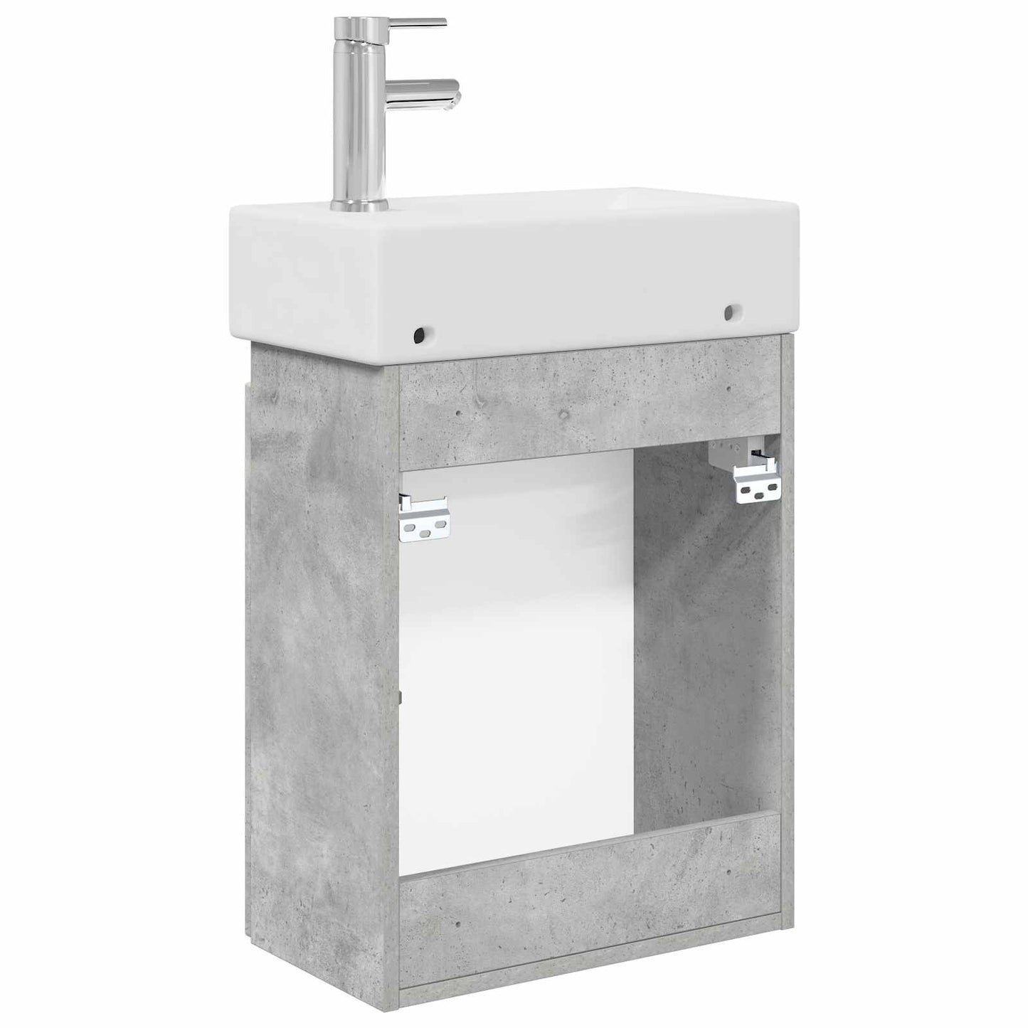 Bathroom Vanity Unit with Tap Concrete Grey 45.5 x 22.5 x 84 cm