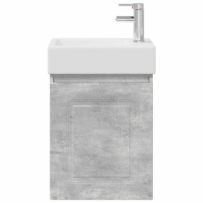 Bathroom Vanity Unit with Tap Concrete Grey 45.5 x 22.5 x 84 cm