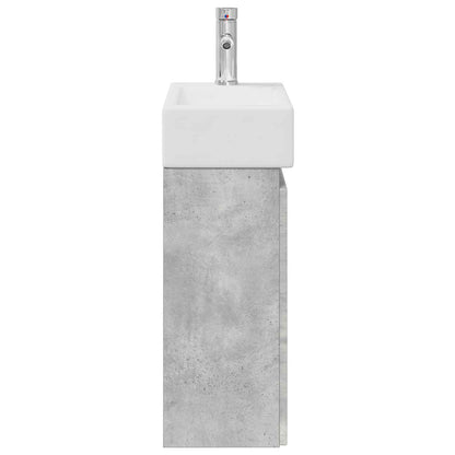 Bathroom Vanity Unit with Tap Concrete Grey 45.5 x 22.5 x 84 cm