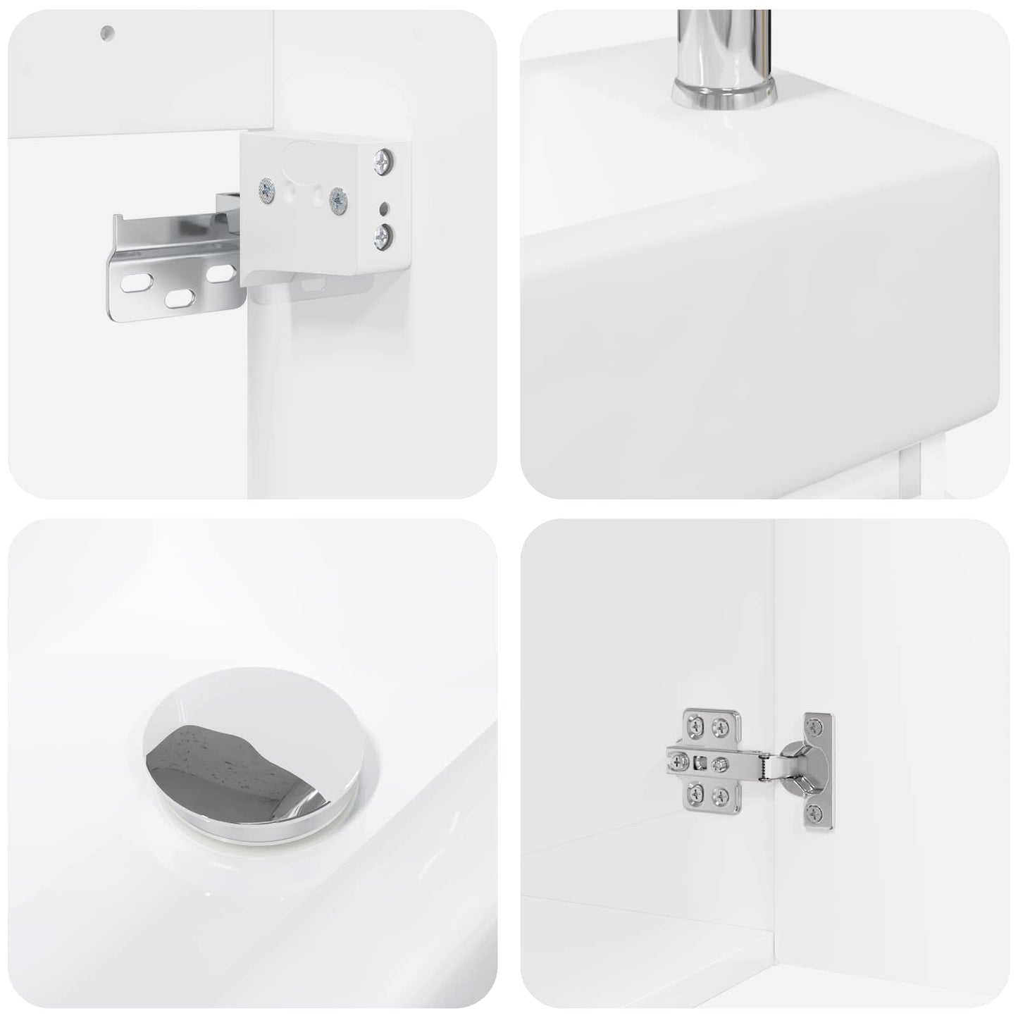 Bathroom Vanity Unit with Tap High Gloss White