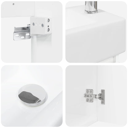 Bathroom Vanity Unit with Tap High Gloss White
