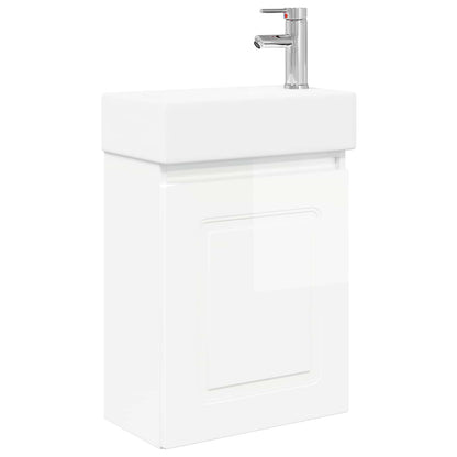 Bathroom Vanity Unit with Tap High Gloss White