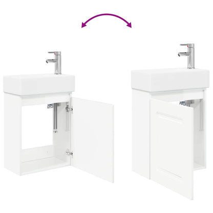 Bathroom Vanity Unit with Tap High Gloss White