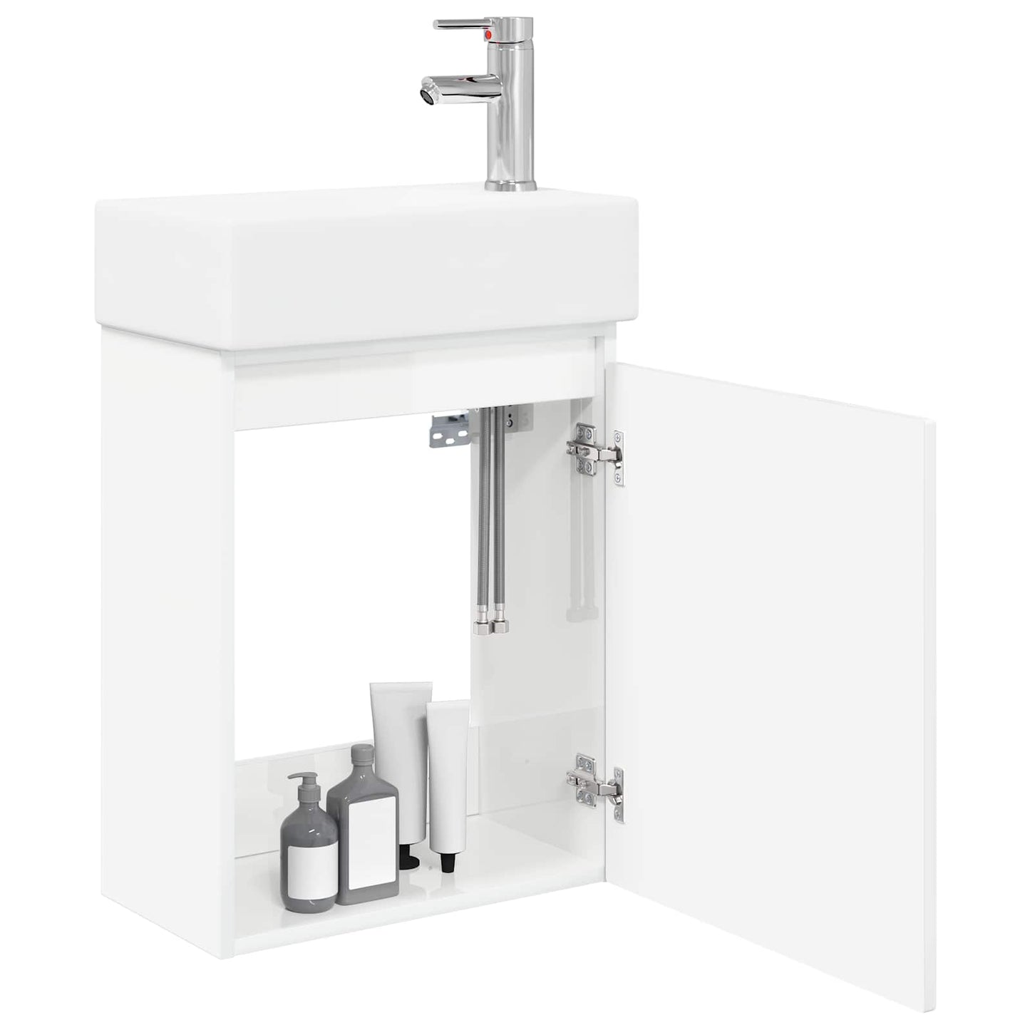Bathroom Vanity Unit with Tap High Gloss White