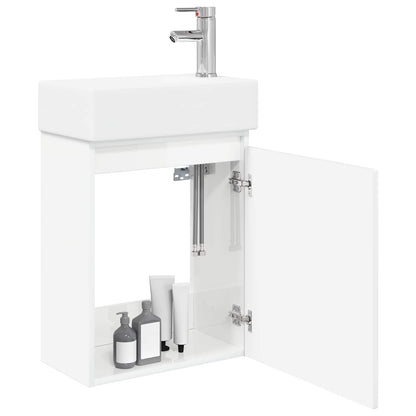Bathroom Vanity Unit with Tap High Gloss White
