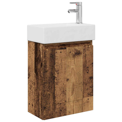 Bathroom Vanity Unit with Tap Old Wood 45.5 x 22.5 x 84 cm