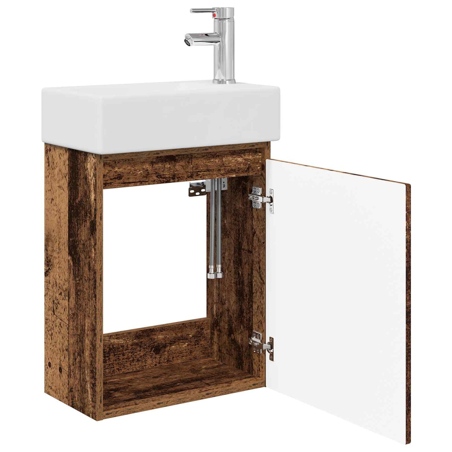 Bathroom Vanity Unit with Tap Old Wood 45.5 x 22.5 x 84 cm