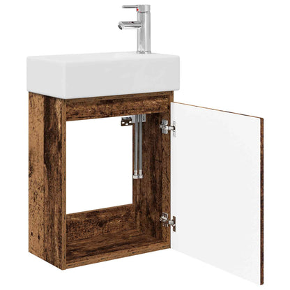 Bathroom Vanity Unit with Tap Old Wood 45.5 x 22.5 x 84 cm