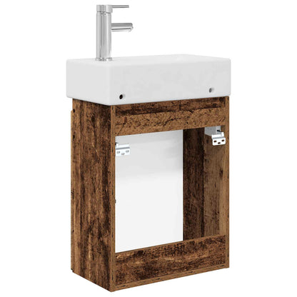 Bathroom Vanity Unit with Tap Old Wood 45.5 x 22.5 x 84 cm