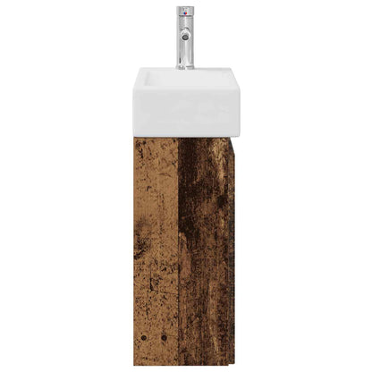 Bathroom Vanity Unit with Tap Old Wood 45.5 x 22.5 x 84 cm