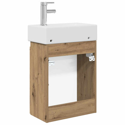 Bathroom Vanity Unit with Tap Artisan Oak 45.5 x 22.5 x 84 cm