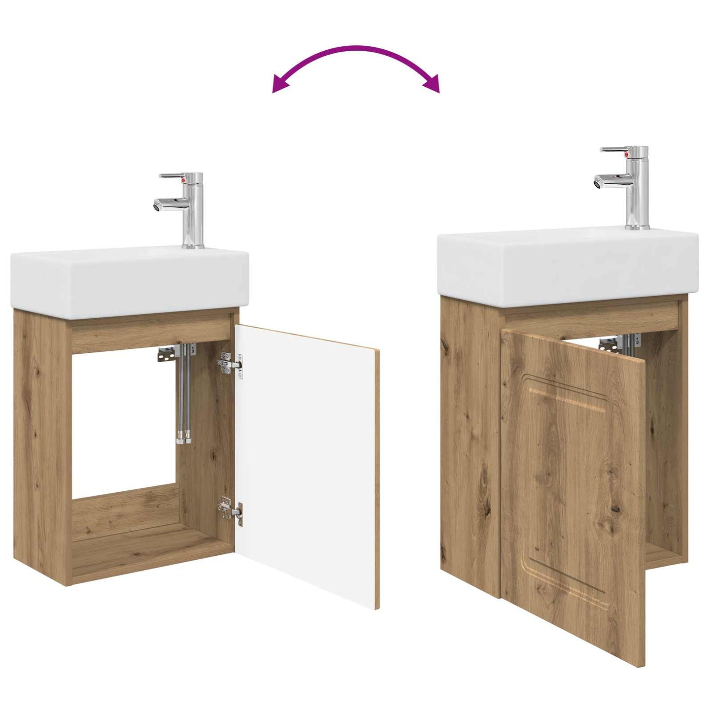 Bathroom Vanity Unit with Tap Artisan Oak 45.5 x 22.5 x 84 cm
