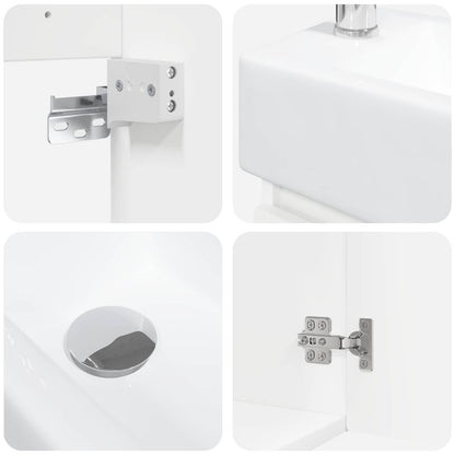 Bathroom Vanity Unit with Tap White 45.5 x 25.5 x 84 cm