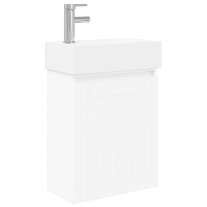 Bathroom Vanity Unit with Tap White 45.5 x 25.5 x 84 cm
