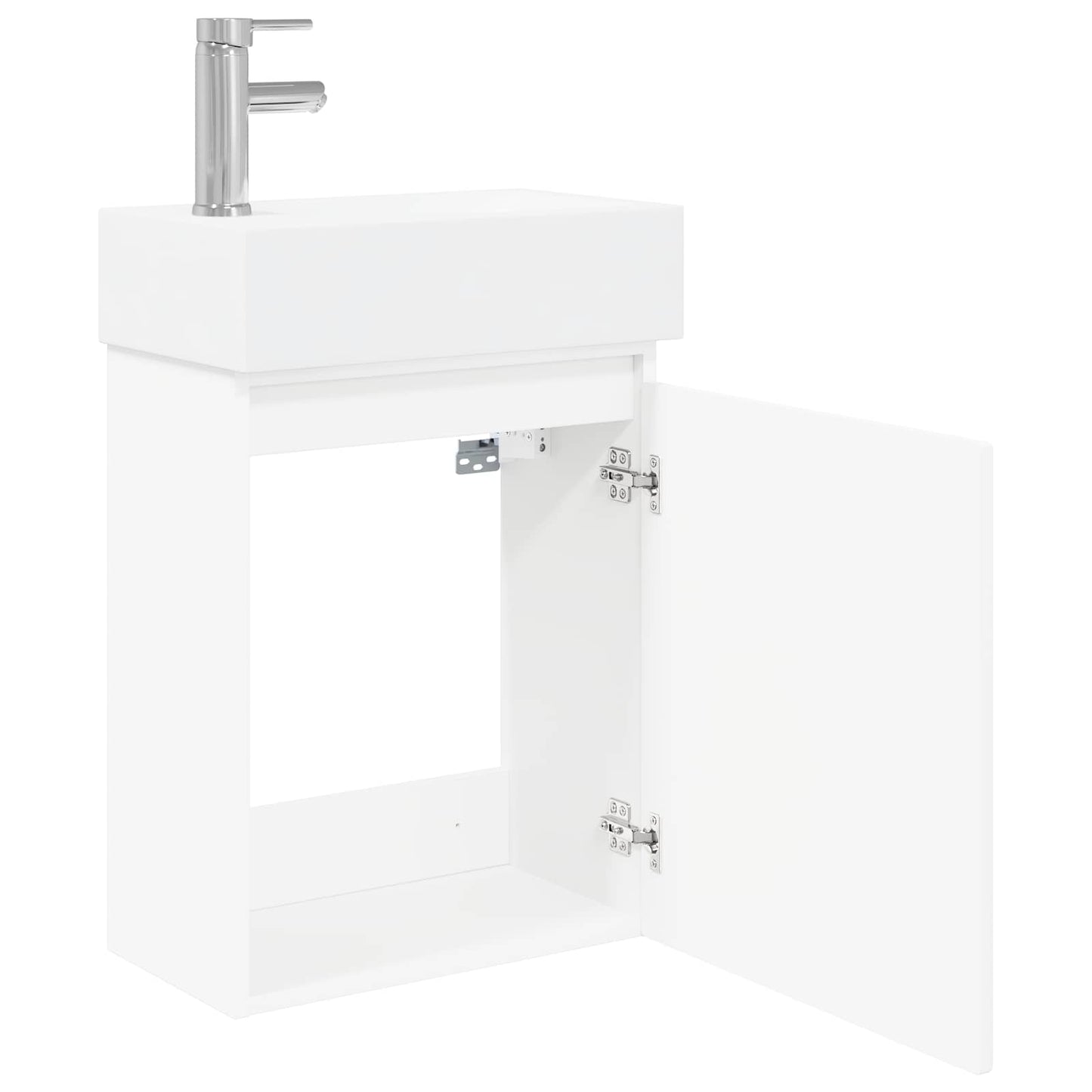 Bathroom Vanity Unit with Tap White 45.5 x 25.5 x 84 cm
