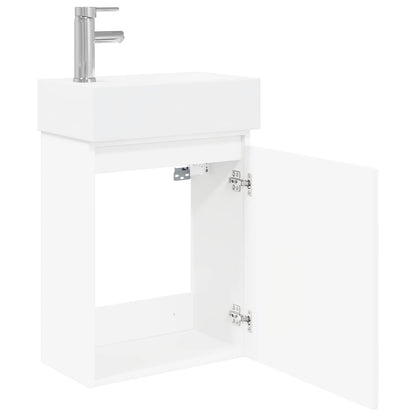 Bathroom Vanity Unit with Tap White 45.5 x 25.5 x 84 cm