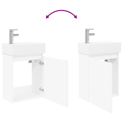 Bathroom Vanity Unit with Tap White 45.5 x 25.5 x 84 cm