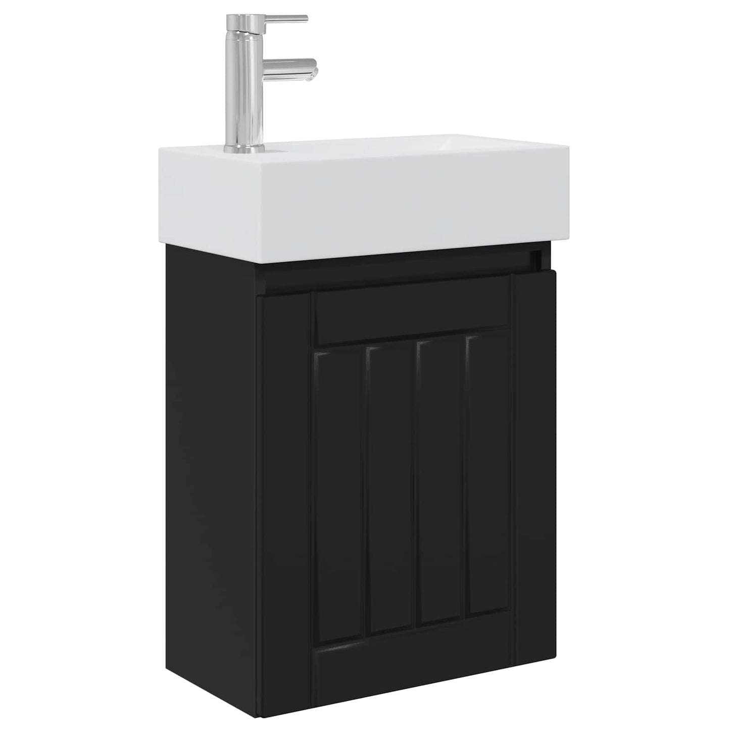 Bathroom Vanity Unit with Tap Black 45.5 x 25.5 x 84 cm