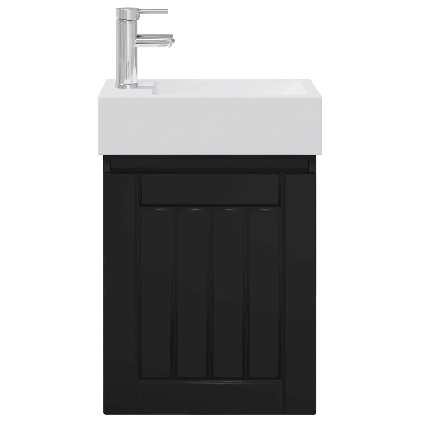 Bathroom Vanity Unit with Tap Black 45.5 x 25.5 x 84 cm