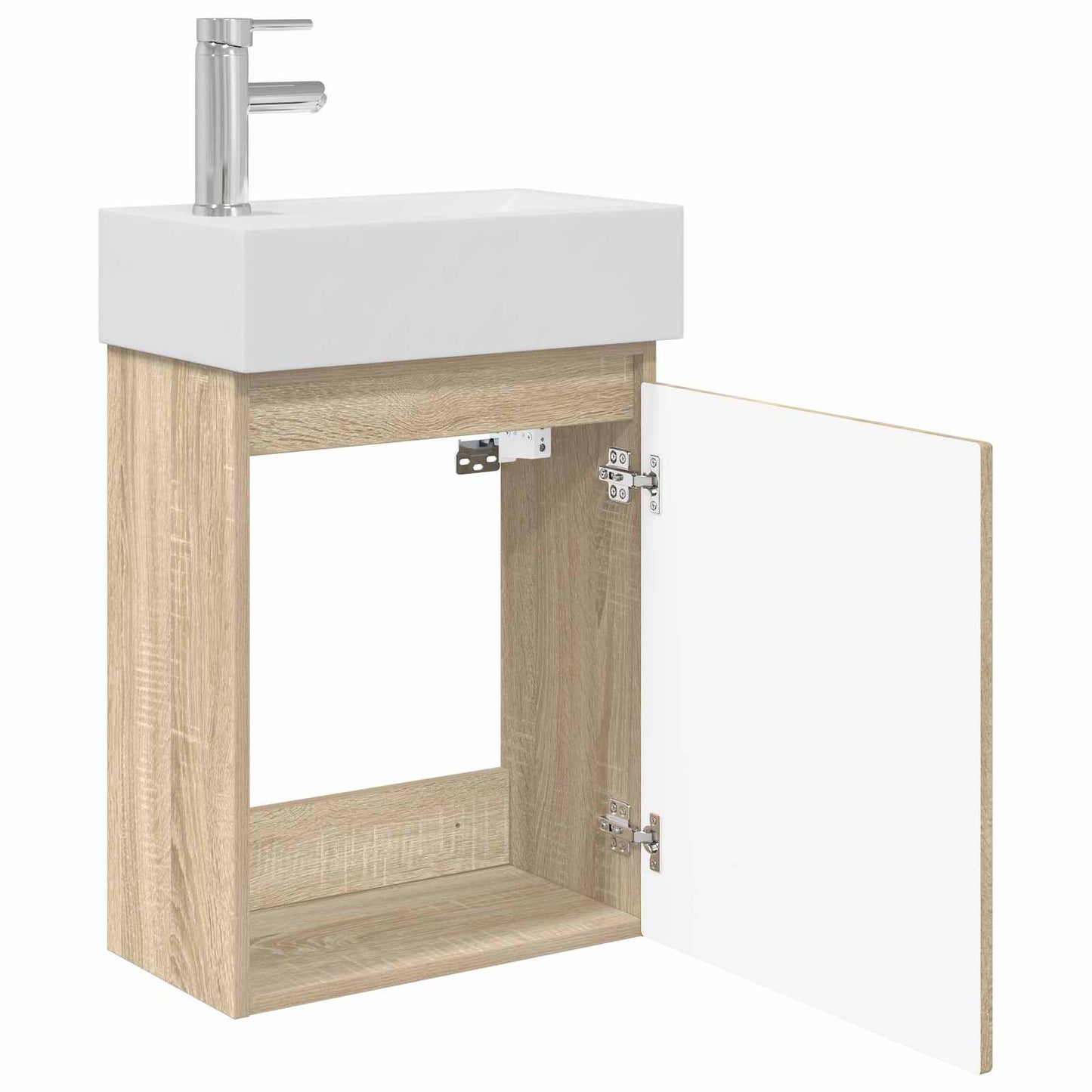 Bathroom Vanity Unit with Tap Sonoma Oak 45.5 x 25.5 x 84 cm