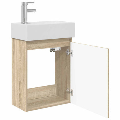 Bathroom Vanity Unit with Tap Sonoma Oak 45.5 x 25.5 x 84 cm