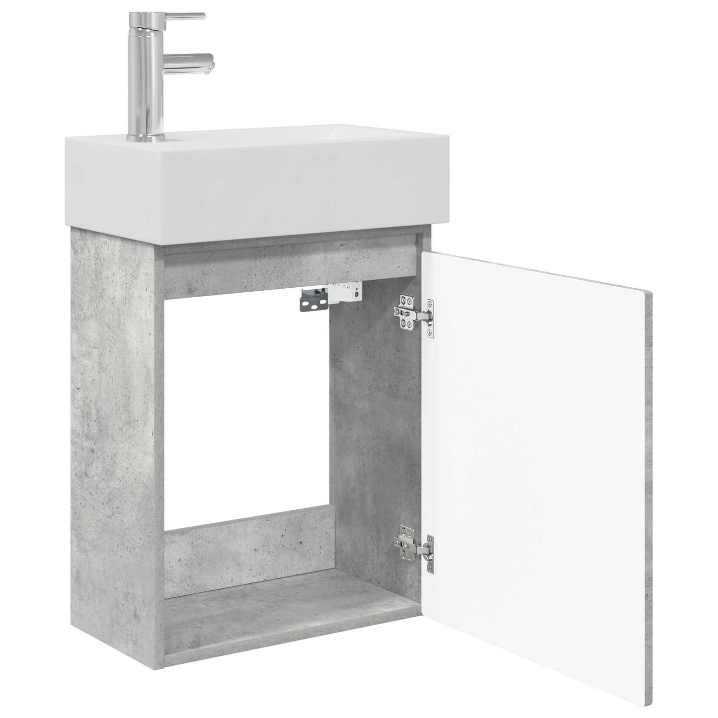 Bathroom Vanity Unit with Tap Concrete Grey 45.5 x 25.5 x 84 cm