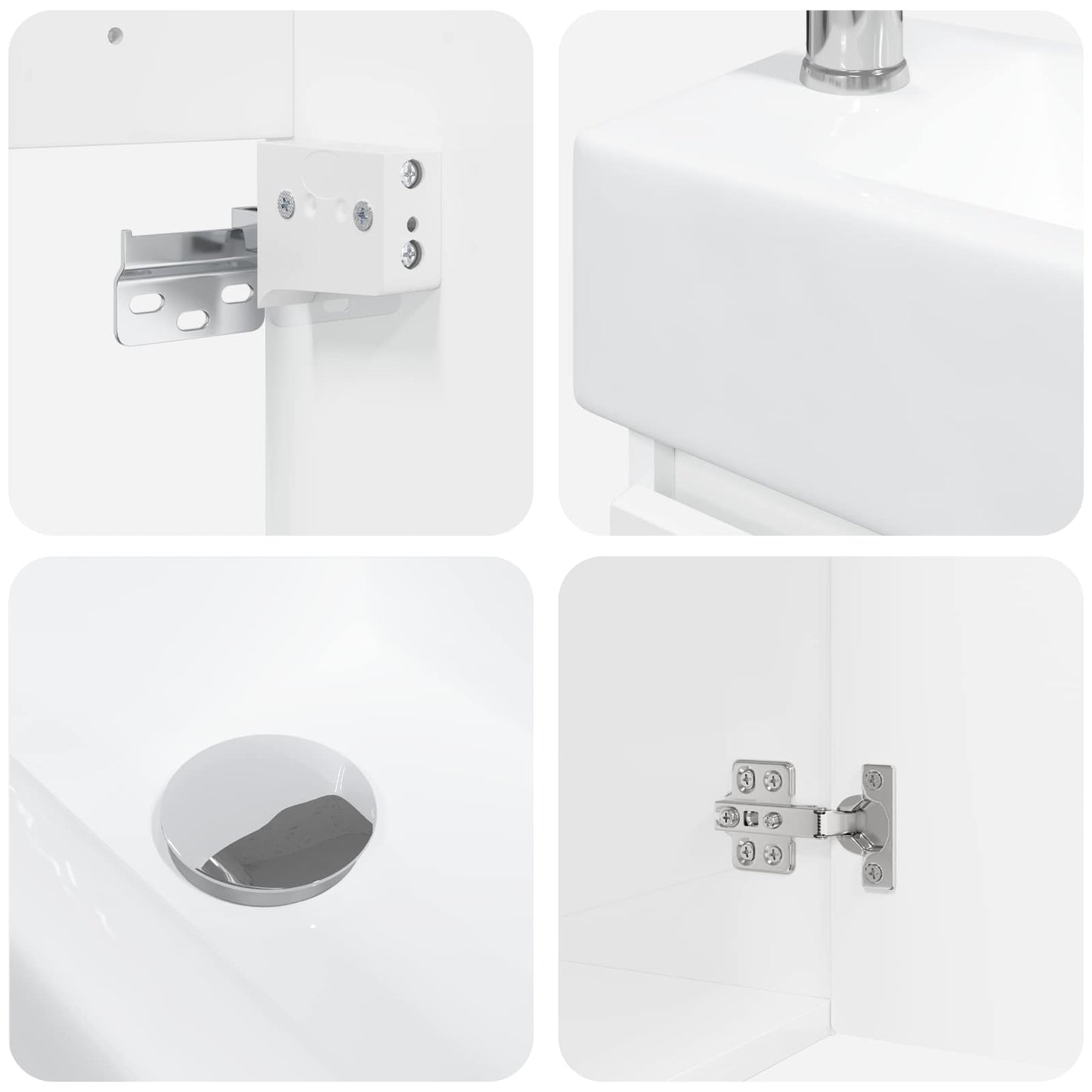 Bathroom Vanity Unit with Tap High Gloss White