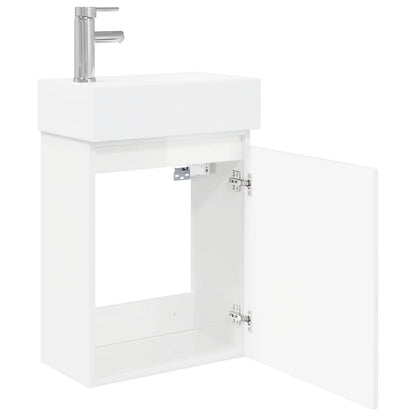 Bathroom Vanity Unit with Tap High Gloss White