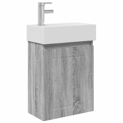 Bathroom Vanity Unit with Tap Grey Sonoma 45.5 x 25.5 x 84 cm