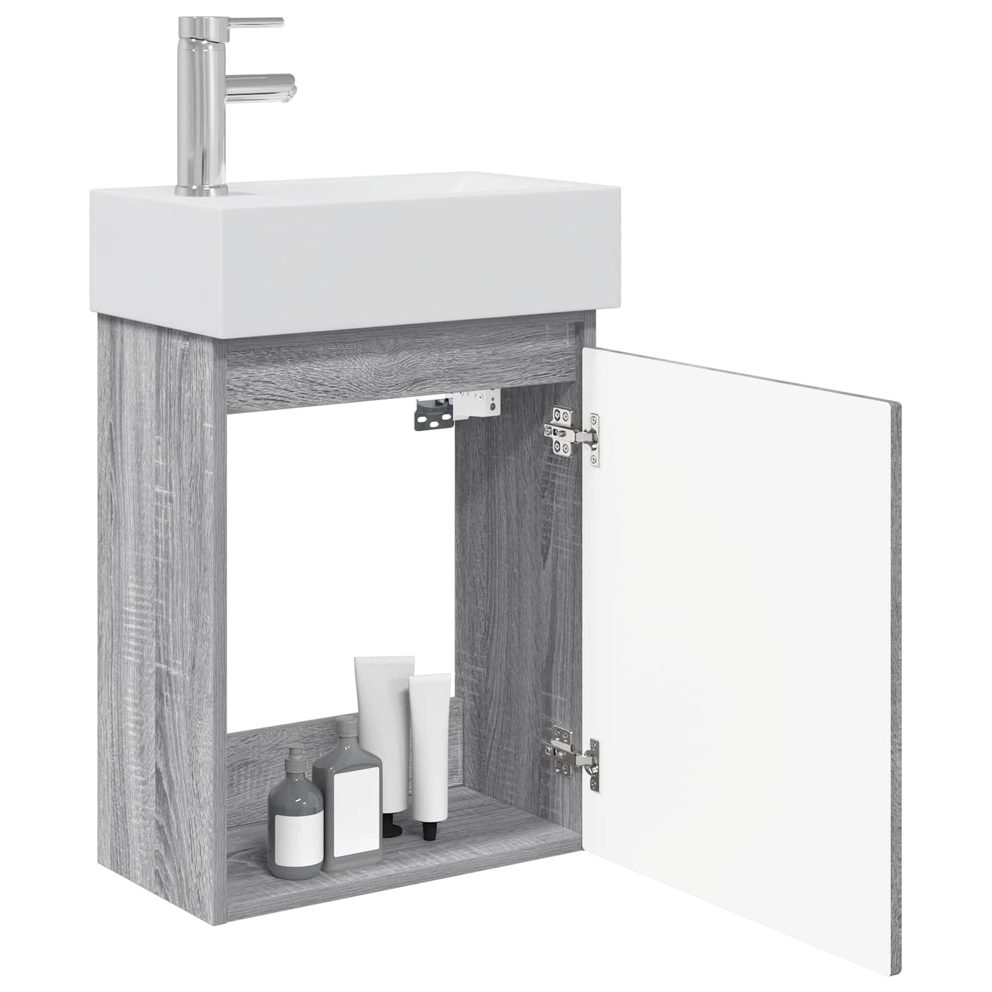 Bathroom Vanity Unit with Tap Grey Sonoma 45.5 x 25.5 x 84 cm