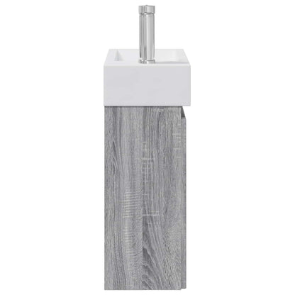 Bathroom Vanity Unit with Tap Grey Sonoma 45.5 x 25.5 x 84 cm