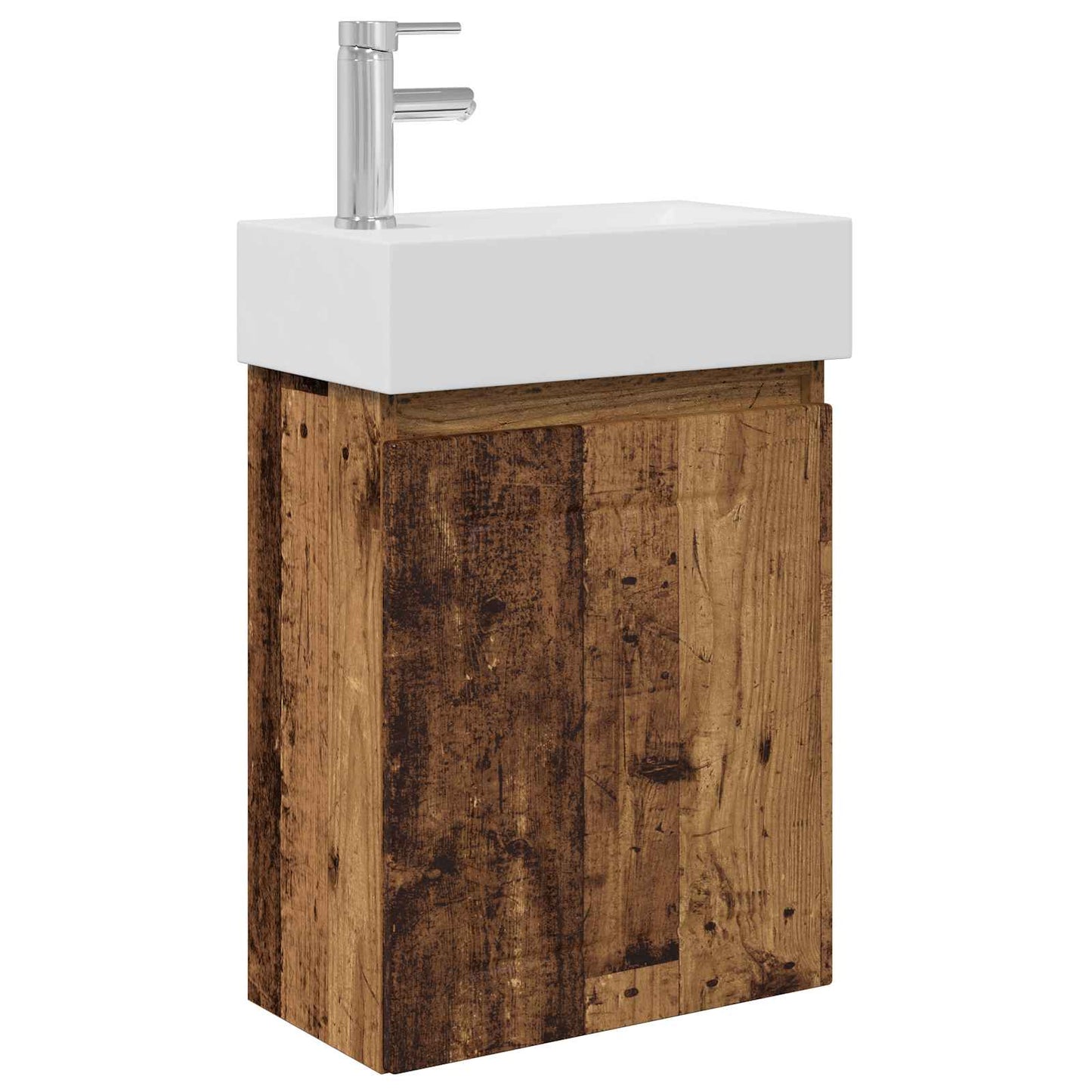 Bathroom Vanity Unit with Tap Old Wood 45.5 x 25.5 x 84 cm