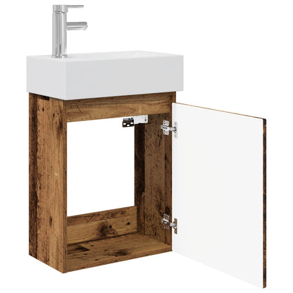 Bathroom Vanity Unit with Tap Old Wood 45.5 x 25.5 x 84 cm