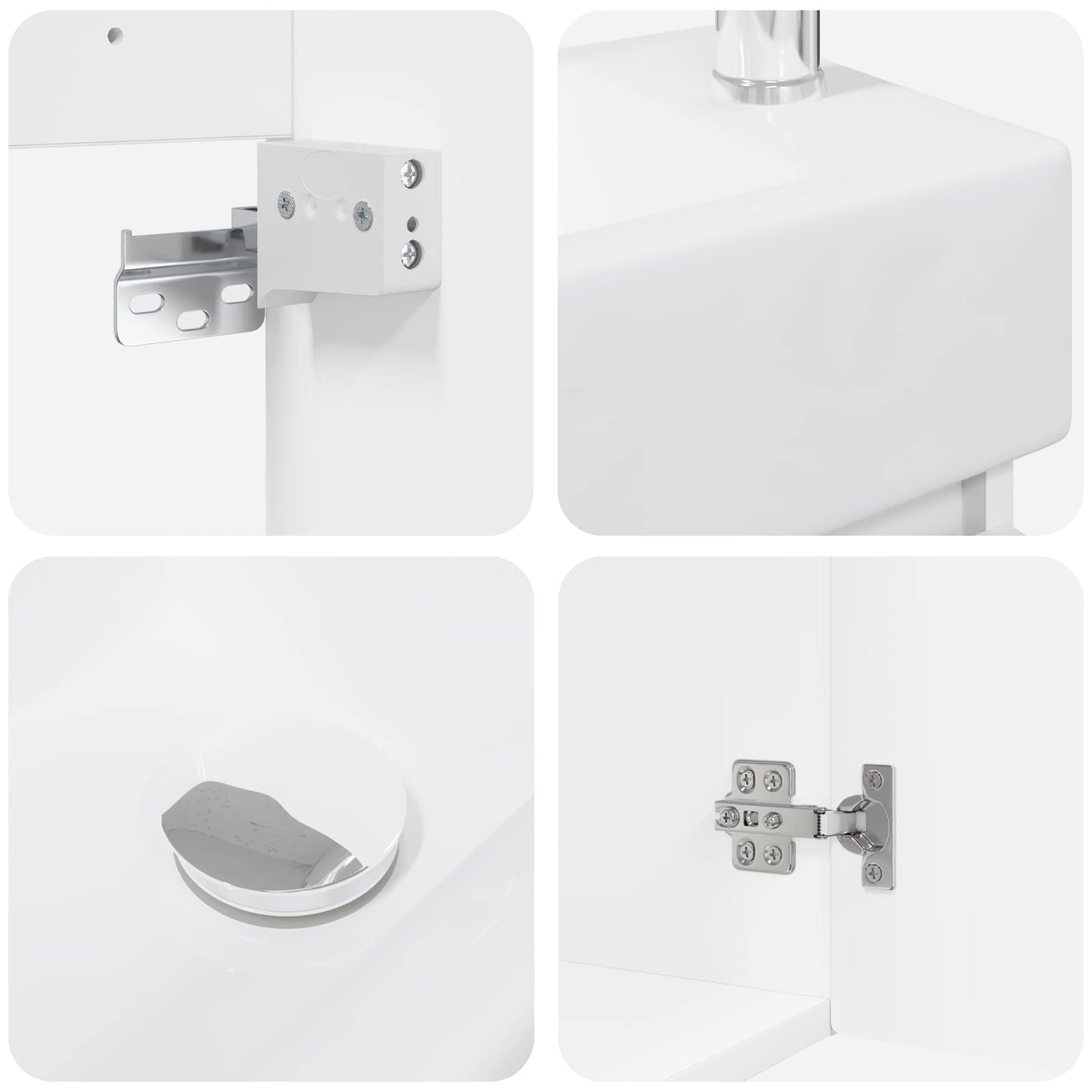 Bathroom Vanity Unit with Tap White 45.5 x 25.5 x 84 cm