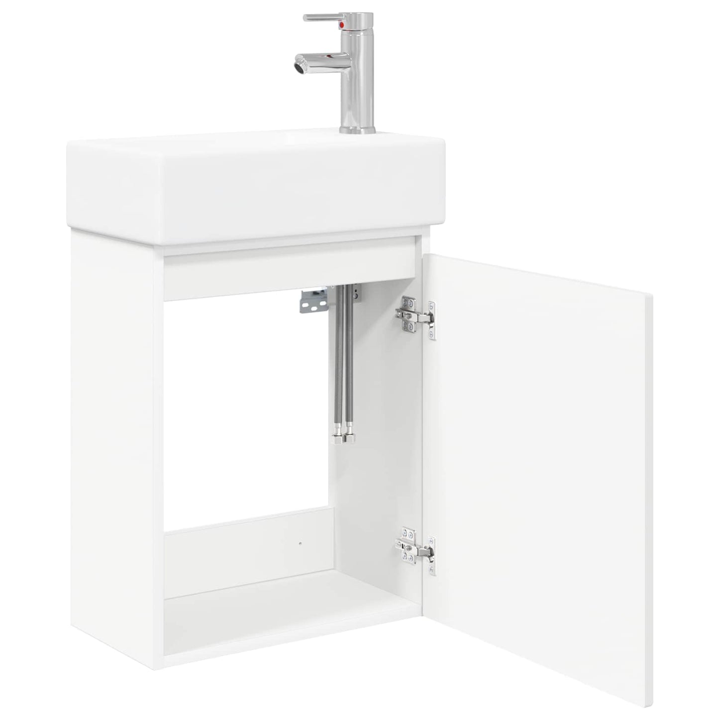 Bathroom Vanity Unit with Tap White 45.5 x 25.5 x 84 cm