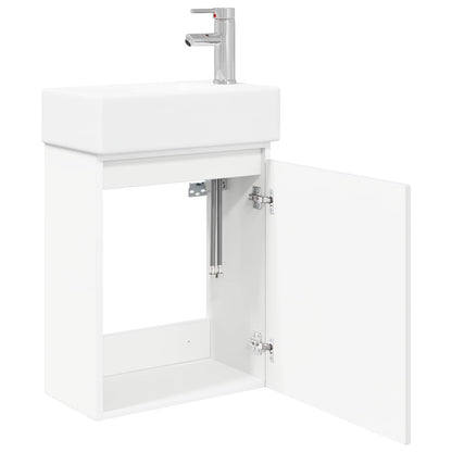 Bathroom Vanity Unit with Tap White 45.5 x 25.5 x 84 cm